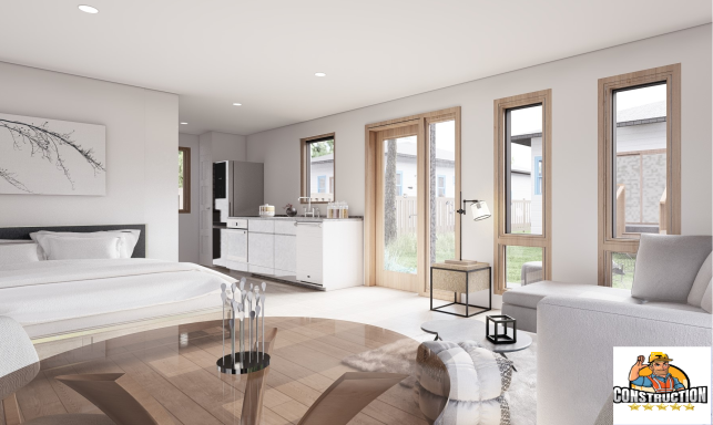 Interior ADU with French Doors